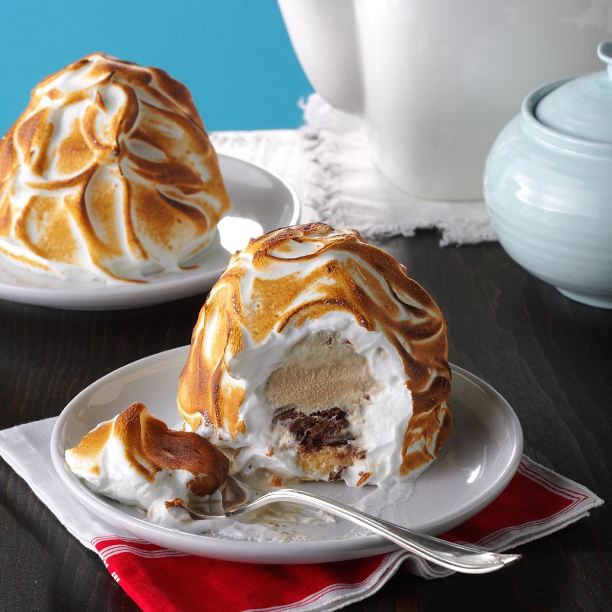 Mocha baked Alaskas