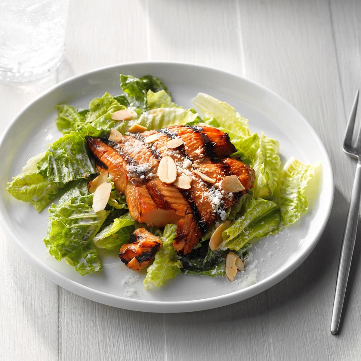 Copycat P.F. Chang’s Asian Caesar Salad with Salmon