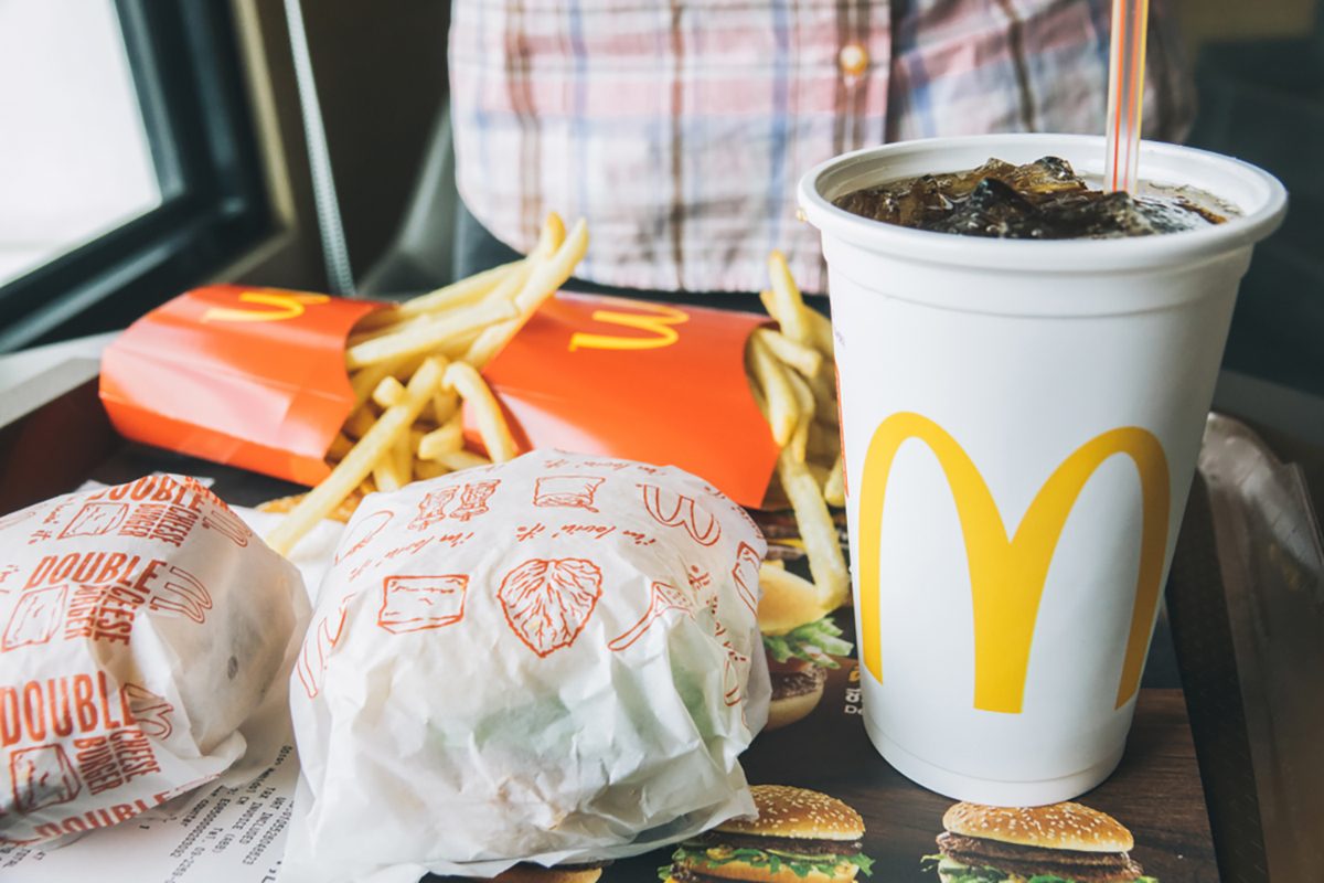 Chiangmai, Thailand - December 09 2017:McDonald's French Fries in a McDonald's restaurant