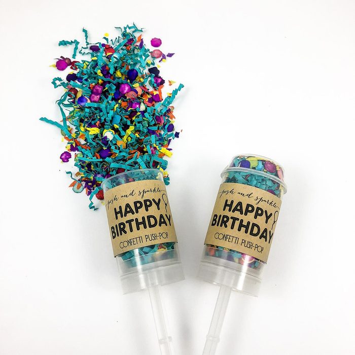 Pinata Birthday Party Confetti Popper, Happy Birthday Confetti, Birthday Popper, Push Pop Confetti, Pinata Party Favors, Teal Confetti