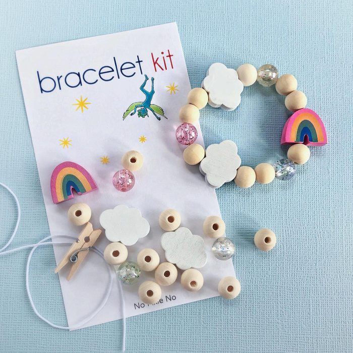 Kids party favor DIY bracelet kit girls birthday rainbow jewelry rainbow birthday party