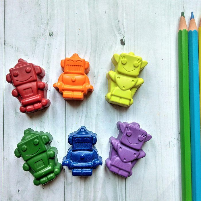 Robot Shaped Crayons, Robot Party Favours, Non-Toxic Crayons