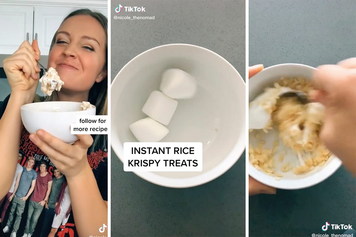 This 2-ingredient recipe makes Rice Krispies treats almost instantly.