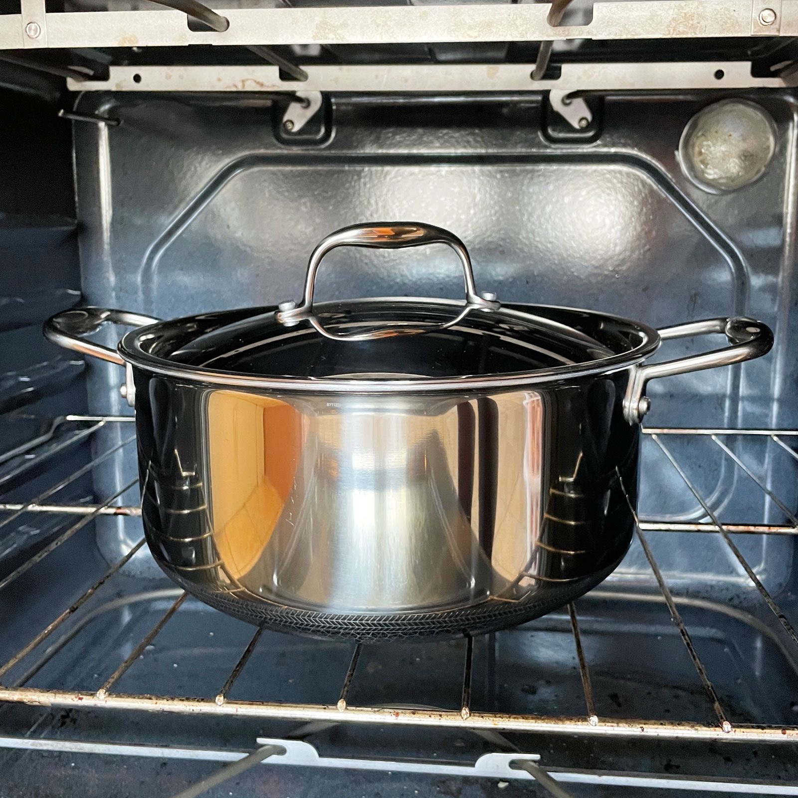 Hexclad Dutch Oven in the oven