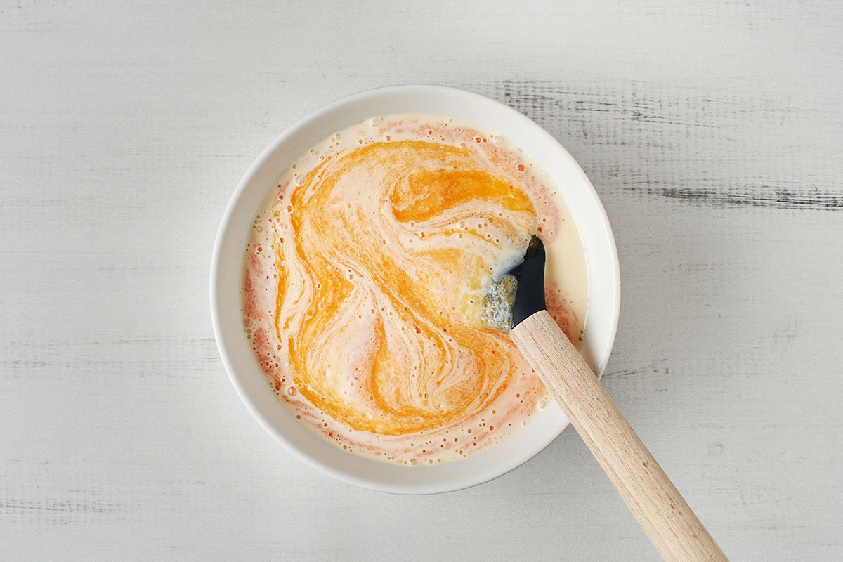 Add pureed peaches.