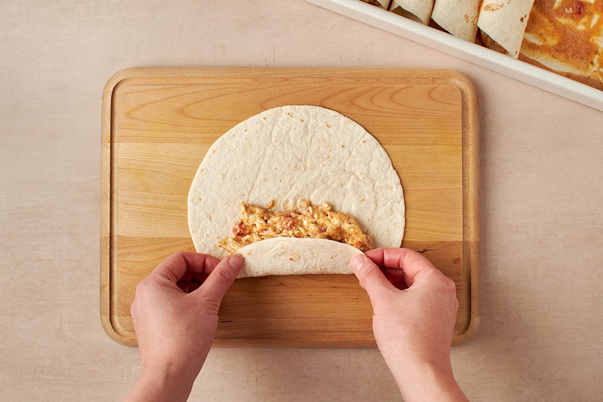 Assemble enchiladas
