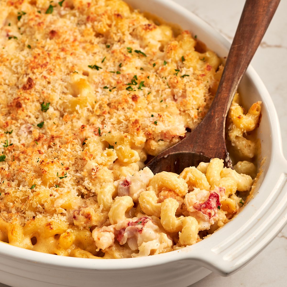 Comfort food gets an upgrade with seafood mac and cheese by Taste of Home.