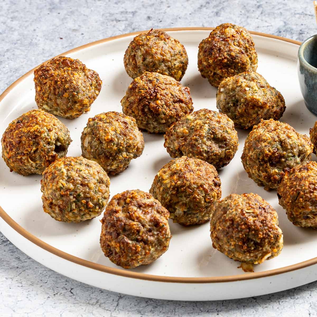 Taste of Home Air Fryer Meatballs photo of the finished recipe on a serving platter.
