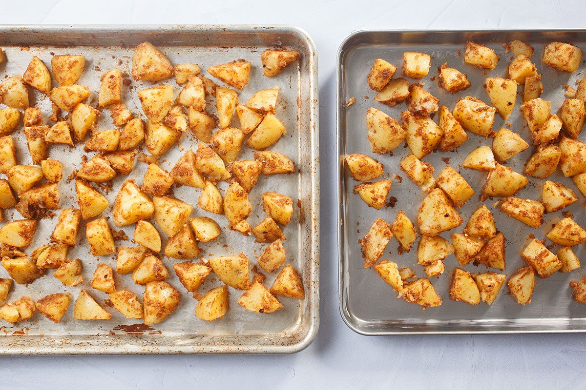 Roasting potatoes