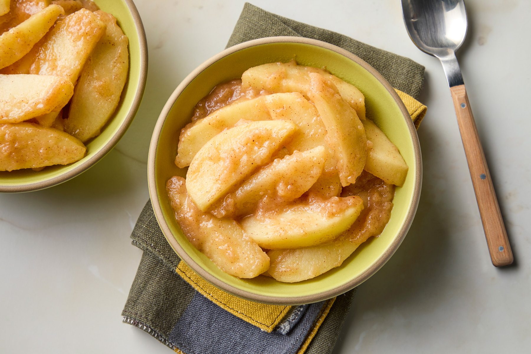overhead shot of stewed apples.