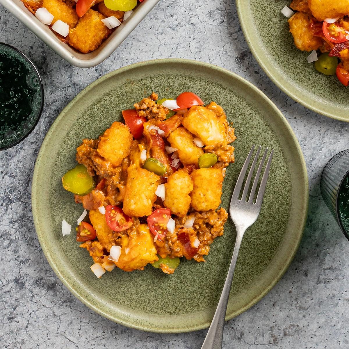 Bacon Cheeseburger Tater Tot Bake