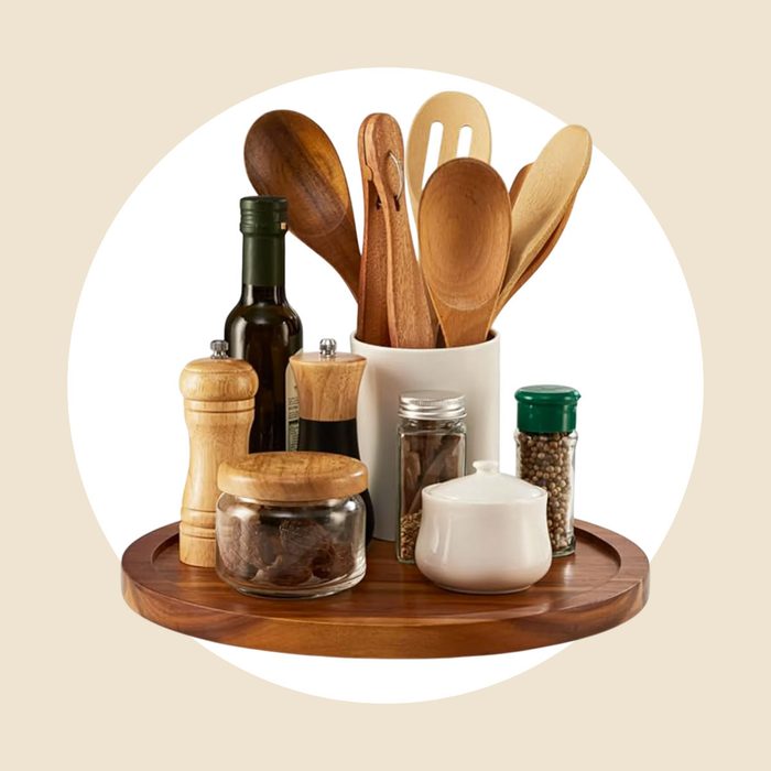 Tidtia Acacia Wood Lazy Susan Organizer