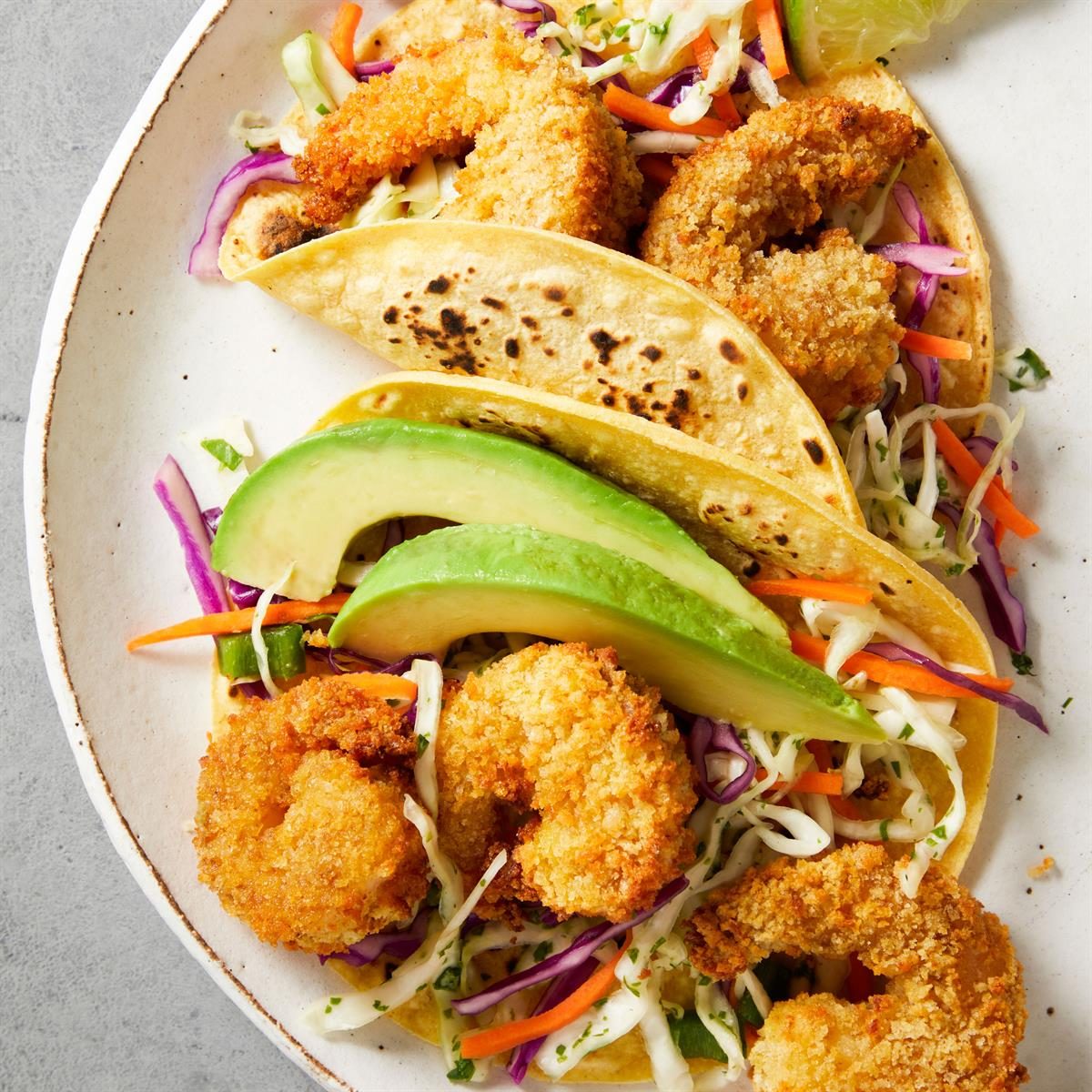 Popcorn Shrimp Tacos