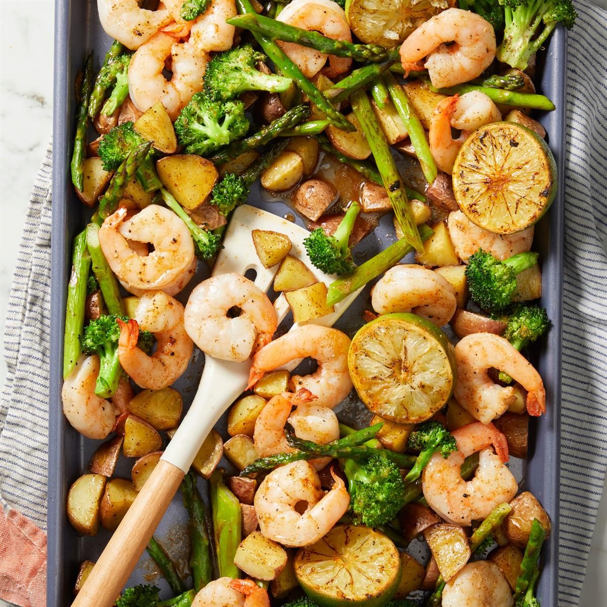 Sheet Pan Chipotle Lime Shrimp Bake