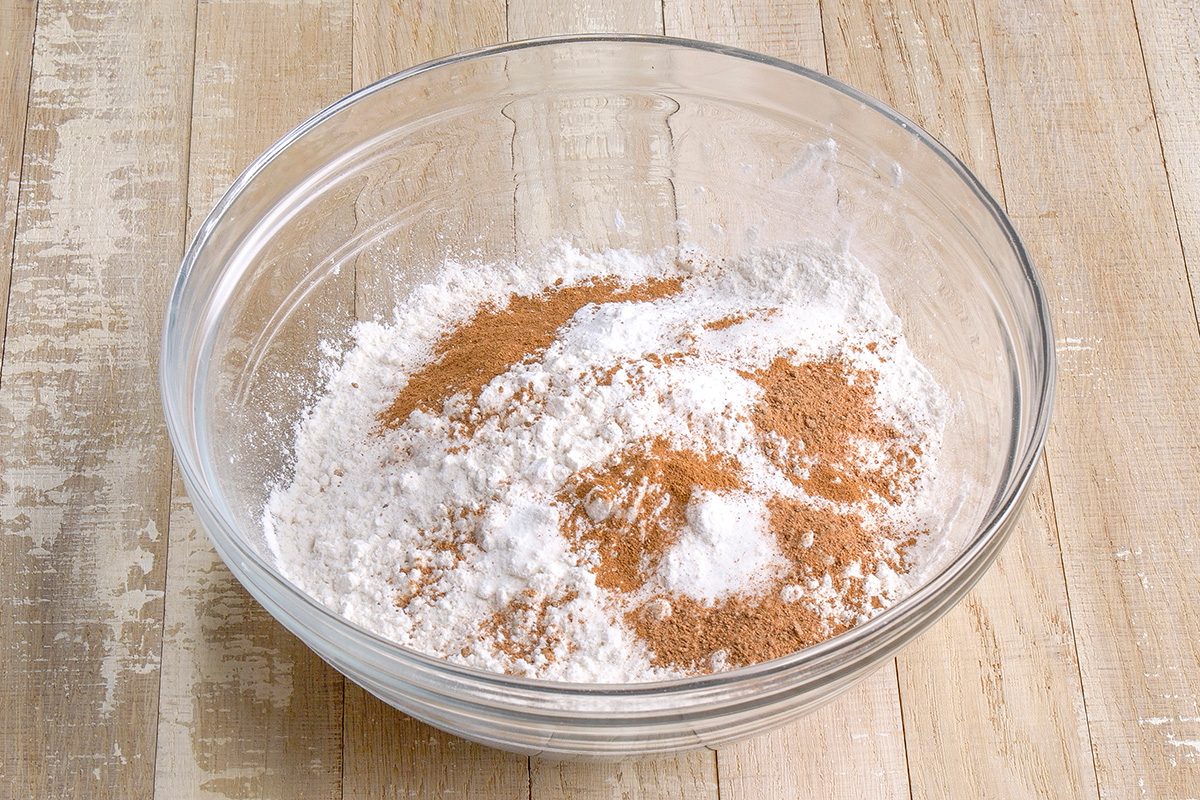 Combine flour; baking powder; baking soda; salt and spices