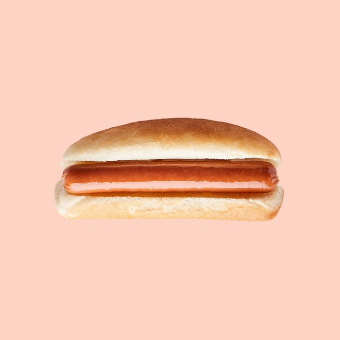 IKEA's hot dog on color background